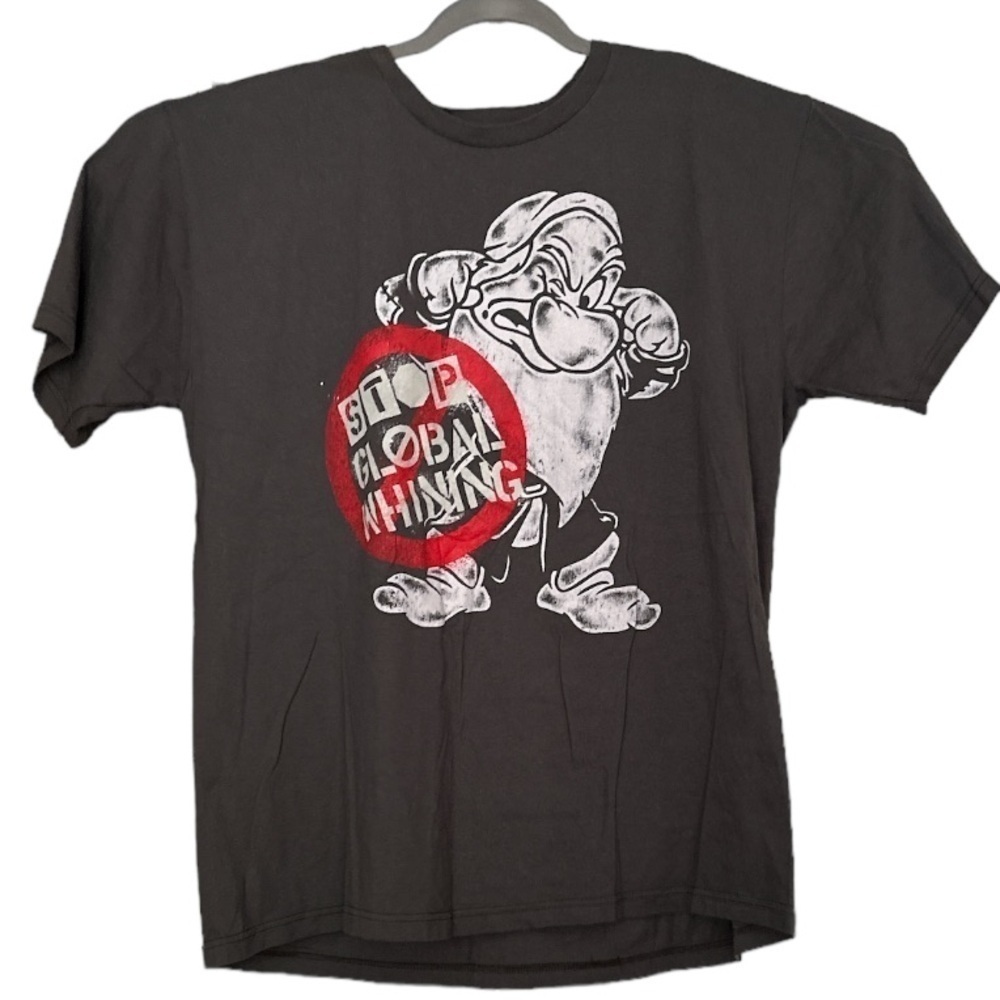 Disney Grumpy Short Sleeve Gray T-shirt “Stop Global Whining” Organic Cotton XL
